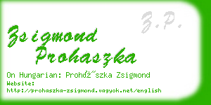 zsigmond prohaszka business card